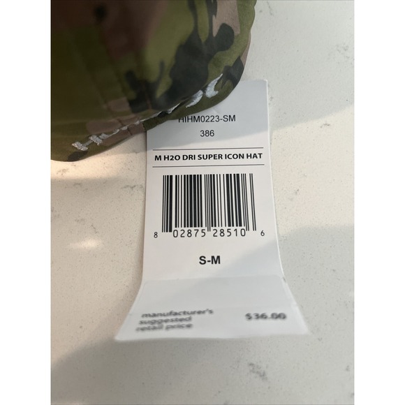 Hurley H2O Dri Super Icon Camo Black Gray Patch Hat S/M‎ Small Medium - Picture 5 of 7